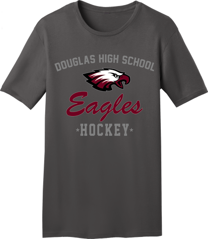 Eagles Hockey Charcoal Gray T-shirt with Player Number