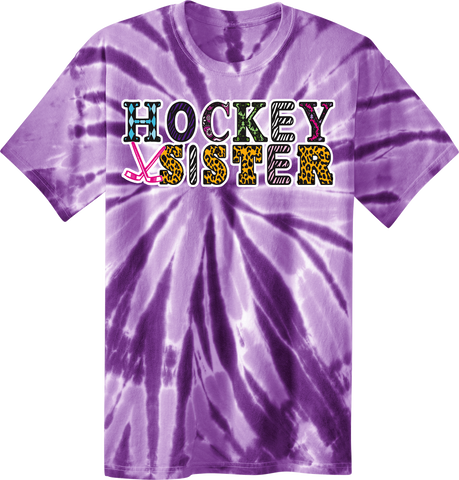 Hockey Sister Animal Print Tye-Dye T-Shirt