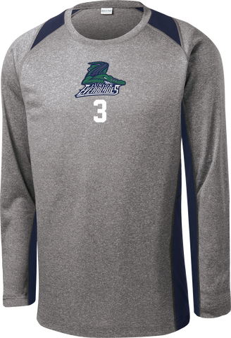 Jr. Everblades Long Sleeve Colorblock Contender Tee w/ Player Number