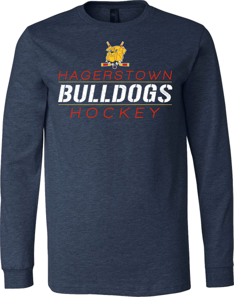 Hagerstown Bulldogs Hockey Between the Lines Long Sleeve T-Shirt