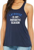 Warriors Lacrosse Is My Favorite Season Ladies Bella Flowy Racerback Tank