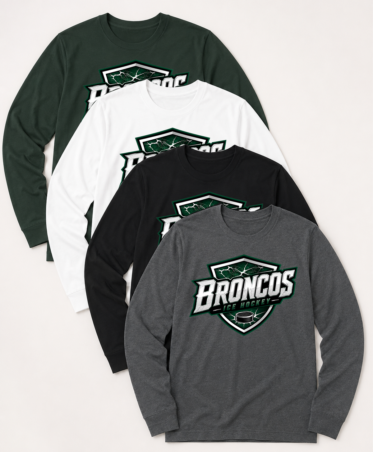 Broncos Ice Hockey Heavy Cotton Long Sleeve Tee
