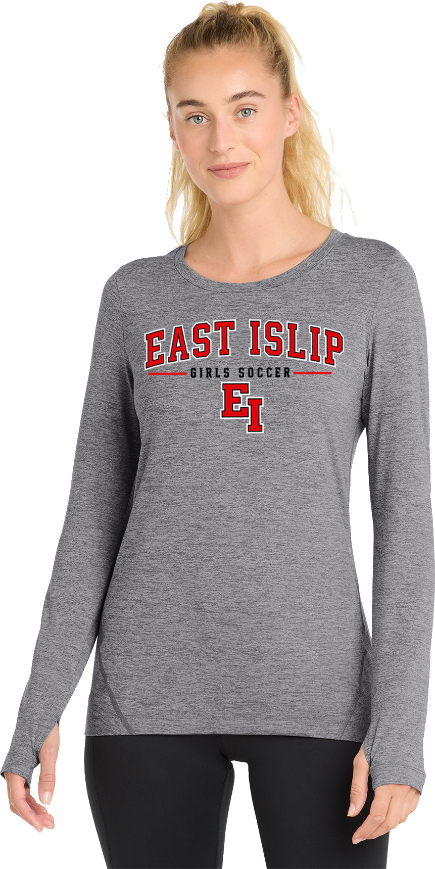 East Islip Girls Soccer Sport-Tek Women's Exchange 1.5 Long Sleeve Crew