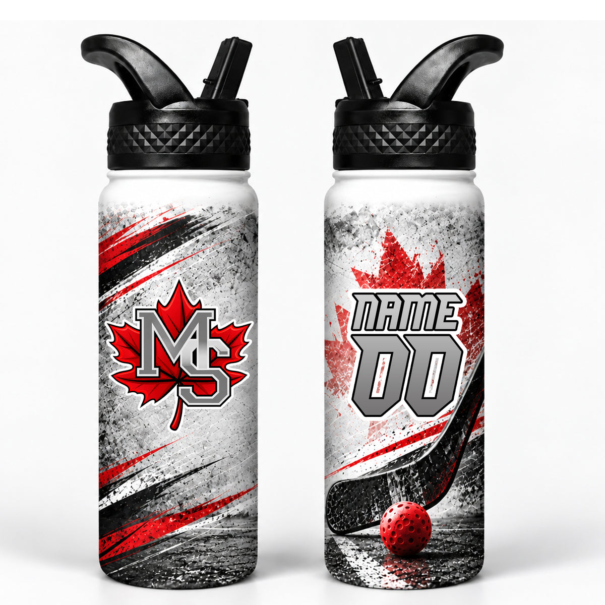 Maple Shade Street Hockey Stainless Steel Sports Water Bottle