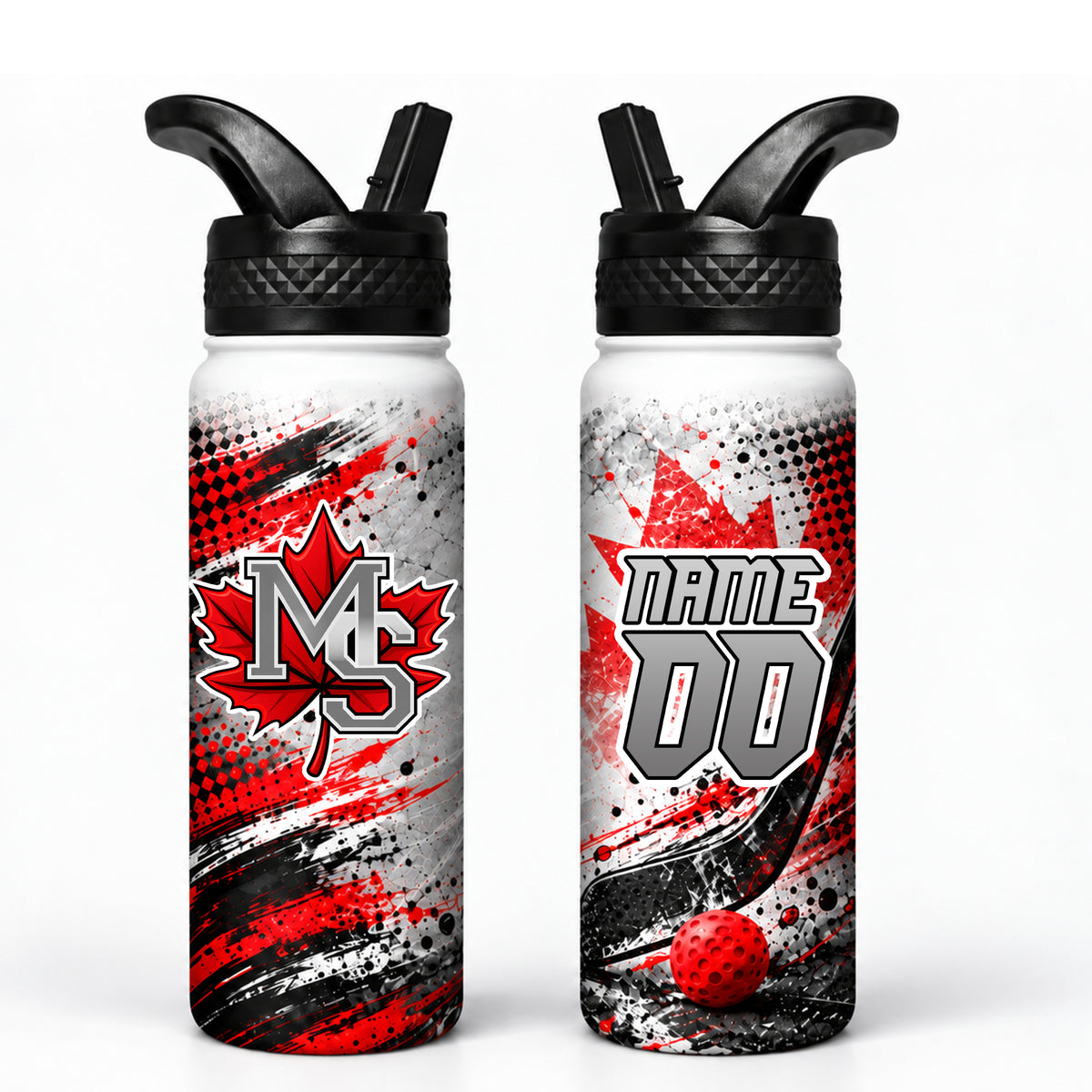 Maple Shade Street Hockey Stainless Steel Sports Water Bottle