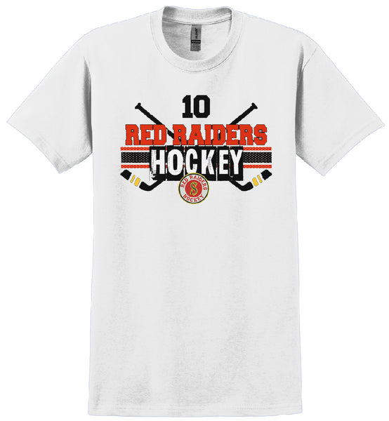 Red Raiders Hockey Cross Check T-shirt with Player Number
