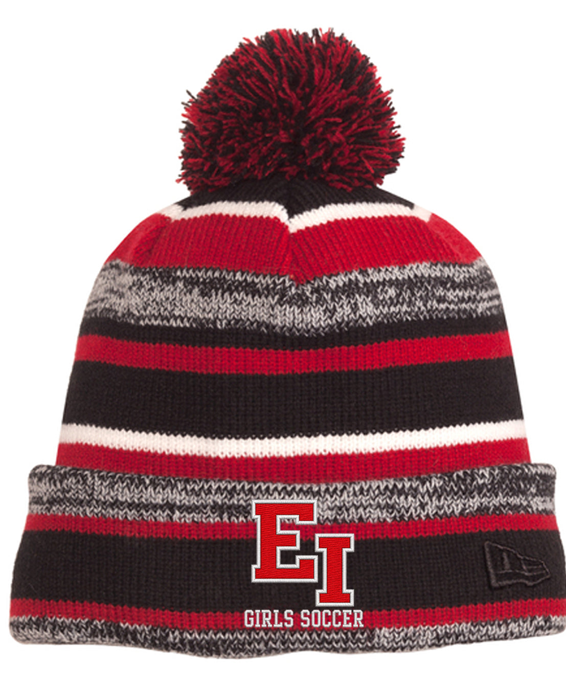 East Islip Girls Soccer New Era Sideline Pom Pom Beanie