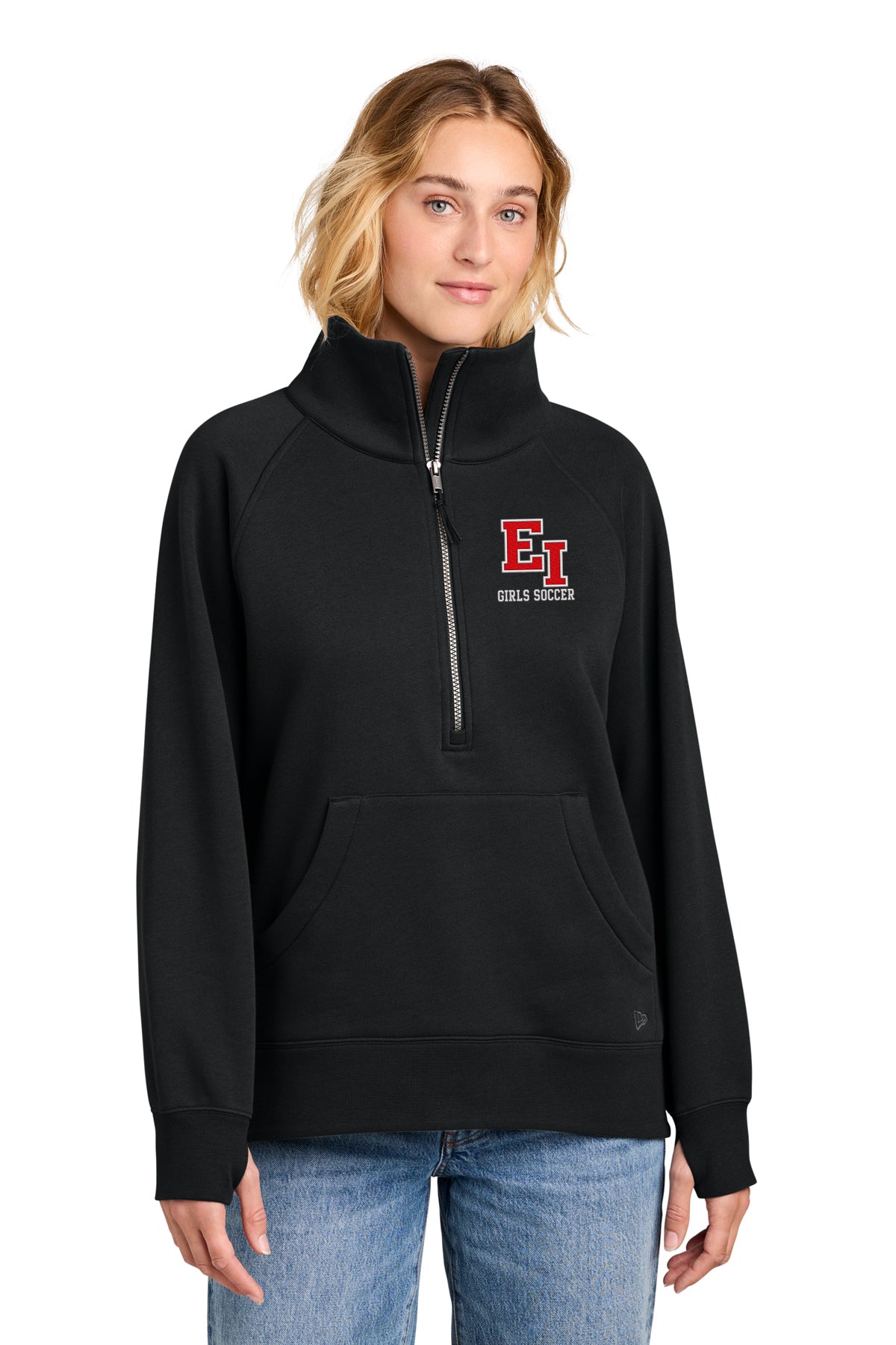 East Islip Girls Soccer Embroidered New Era Ladies Heritage Fleece 1/2-Zip