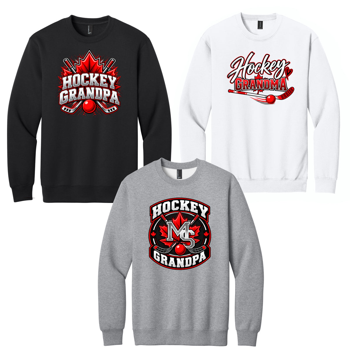 Maple Shade Street Hockey Family Grandma/Grandpa Crewneck Sweatshirt