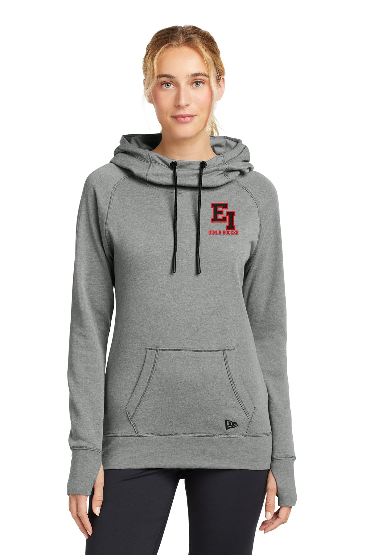 East Islip Girls Soccer New Era Embroidered Tri-Blend Fleece Pullover Hoodie