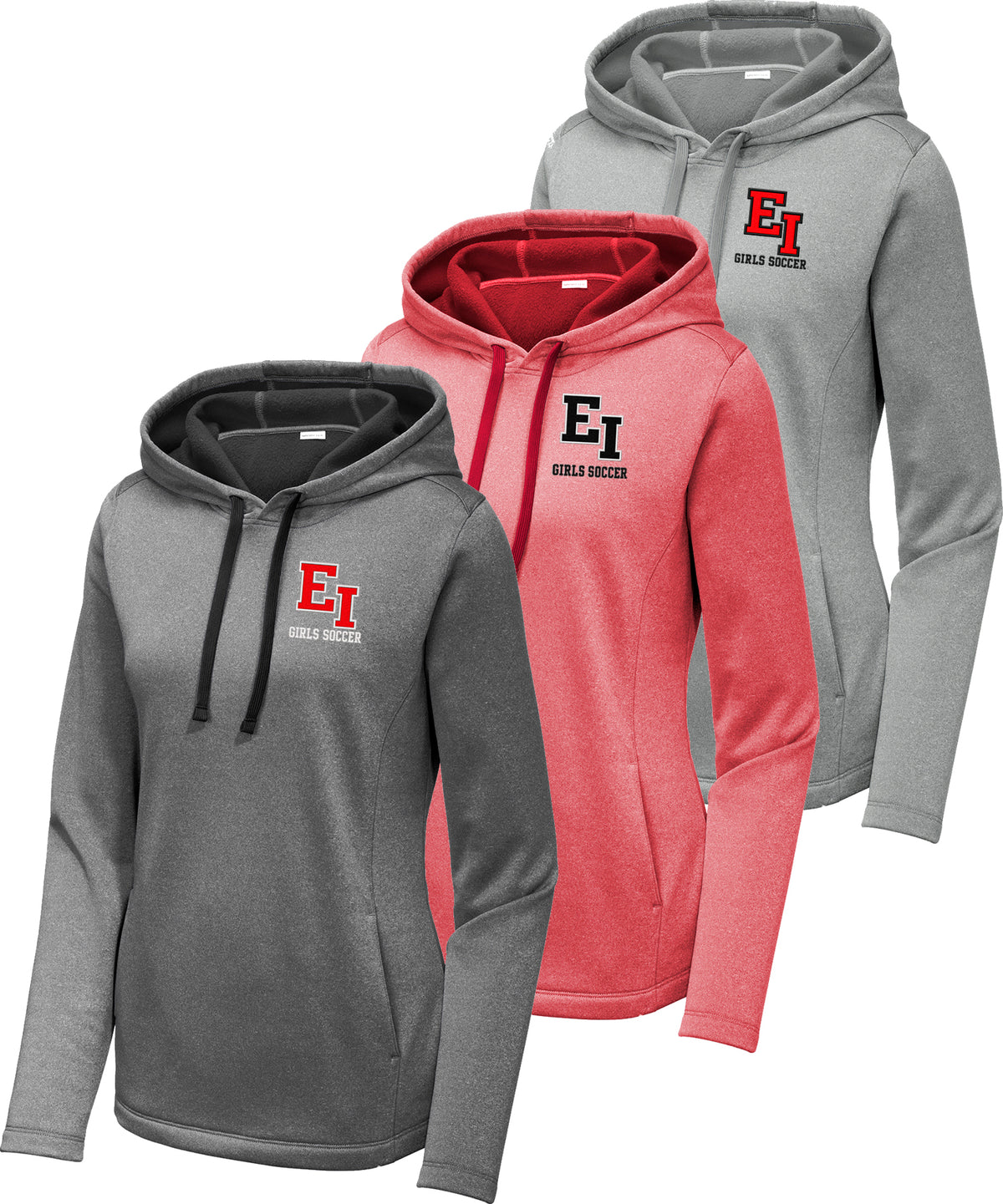 East Islip Girls Soccer Embroidered Women's Sport-Wick Heather Fleece Hoodie