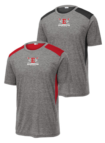 Edgewater Crew Tri-Blend Wicking Draft Tee with Mesh Panels
