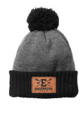 Edgewater Crew Engraved Leather Colorblock Cuffed Beanie