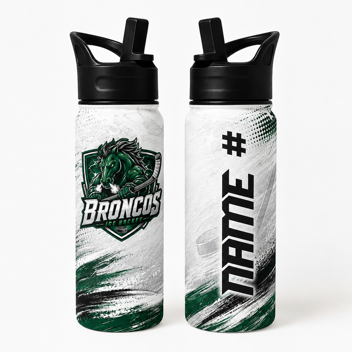 Broncos Ice Hockey Stainless Steel Sports Water Bottle