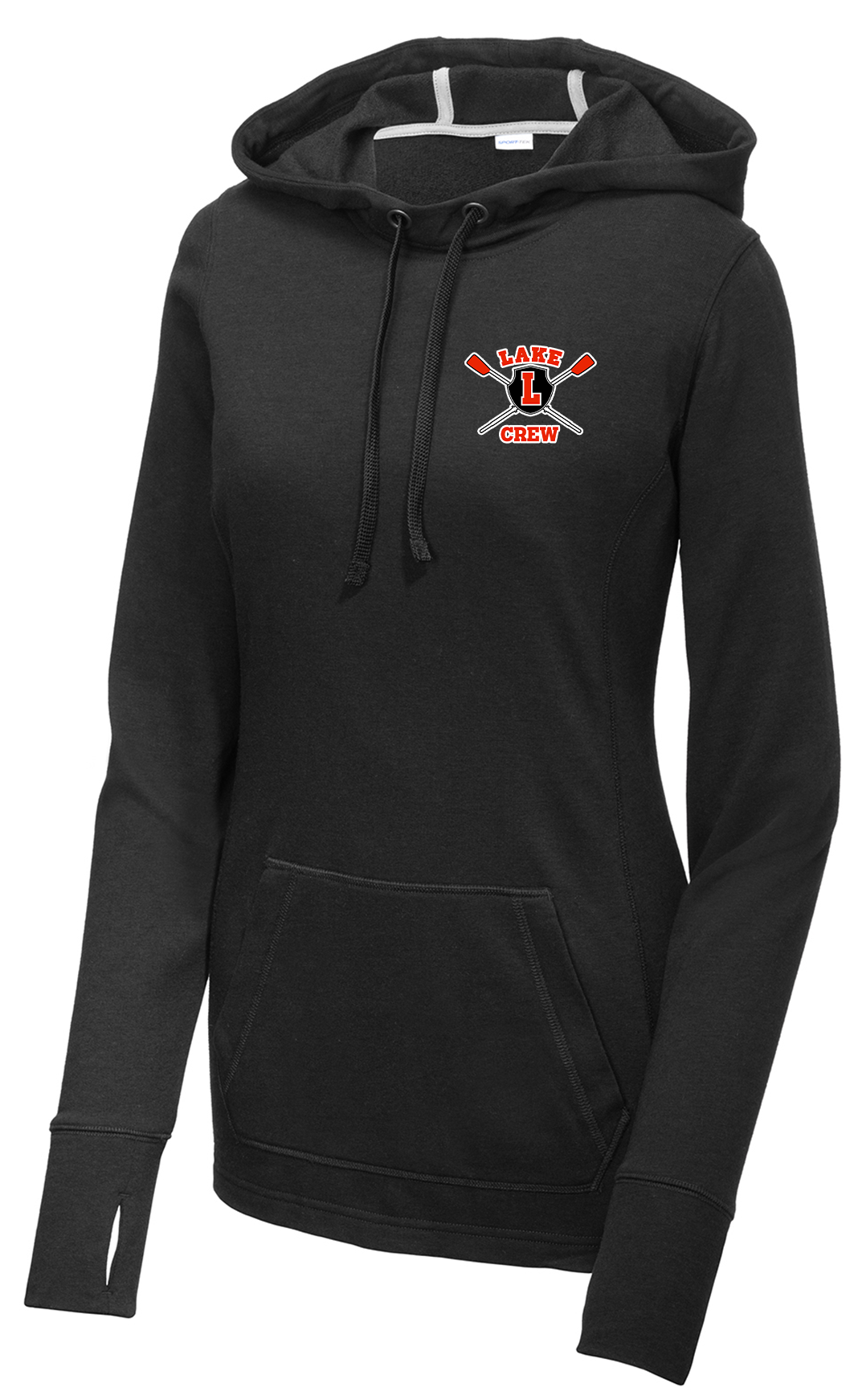 Lake Crew Embroidered Ladies PosiCharge Tri-Blend Wicking Fleece Hooded Pullover