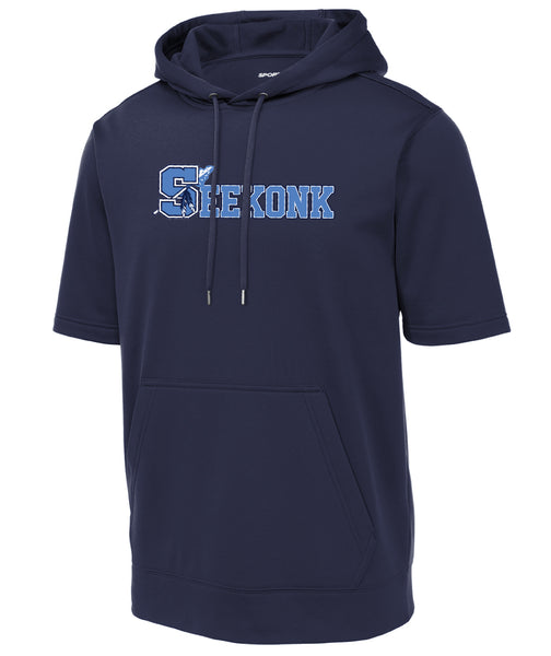 Seekonk Football Sport-Wick Fleece Short Sleeve Hooded Pullover