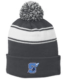 Seekonk Football Stripe Pom Pom Beanie