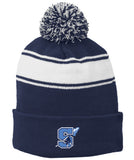 Seekonk Football Stripe Pom Pom Beanie