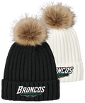 Broncos Ice Hockey Faux Fur Pom Beanie