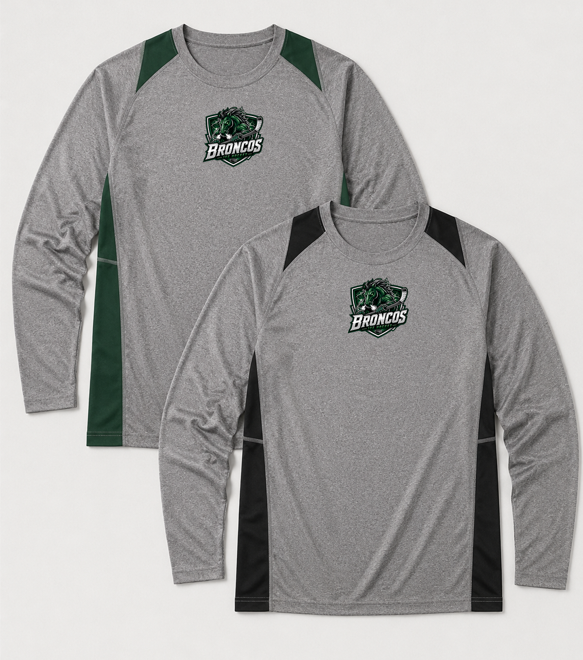 Broncos Ice Hockey Long Sleeve Heather Colorblock Contender Tee
