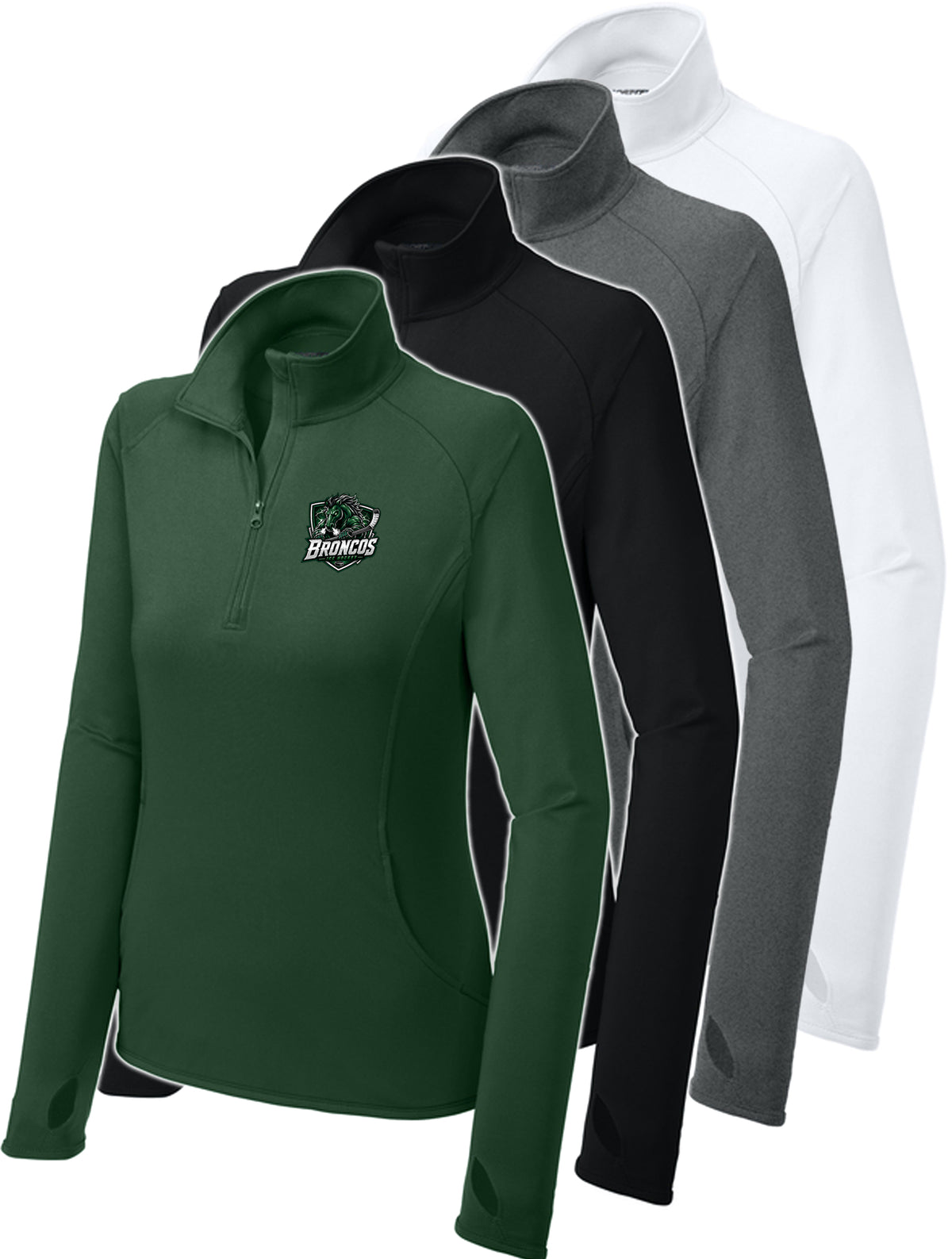Broncos Ice Hockey Ladies 10oz 1/2-Zip Pullover