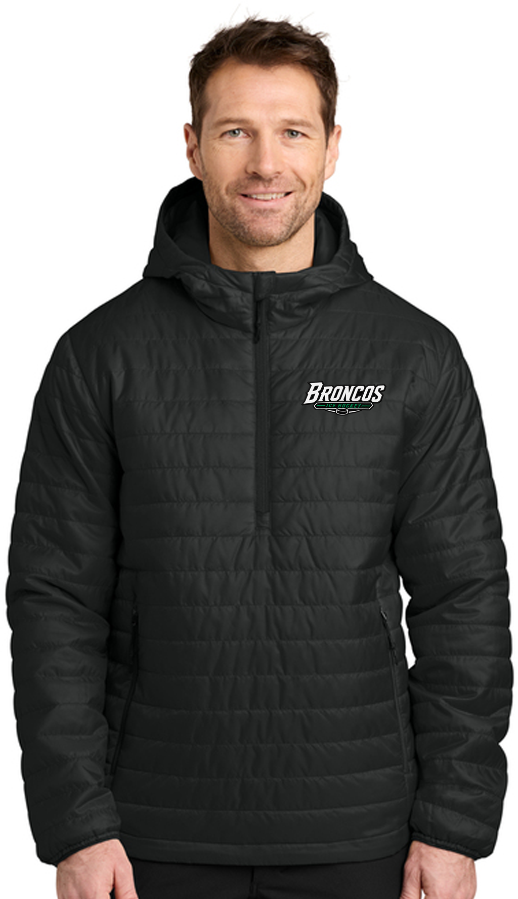Broncos Ice Hockey Embroidered Packable Puffy Anorak