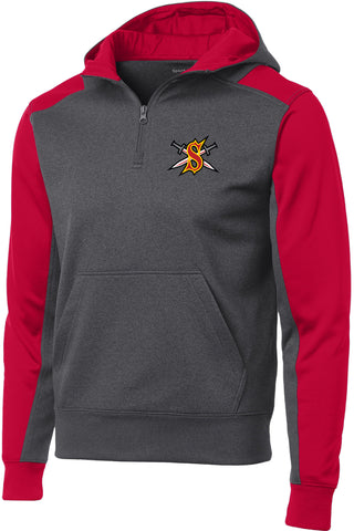 Red Raiders Hockey New Logo* Colorblock 1/4-Zip Hooded Sweatshirt
