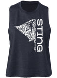 Treasure Coast Rowing Club Sting Logo Ladies Racerback Cropped Tank