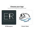 Eagle River FSC logo choices: ER Monogram on the left, Classic Skate on the right