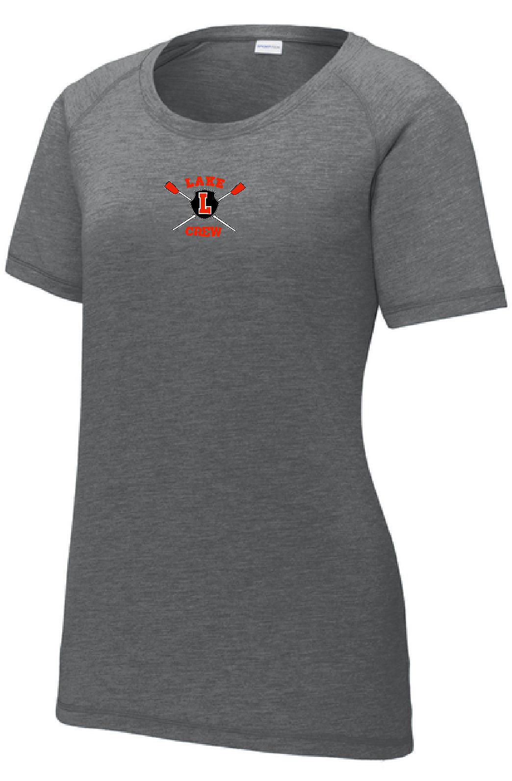 Lake Crew Women's PosiCharge® Tri-Blend Wicking Scoop Neck Raglan Tee