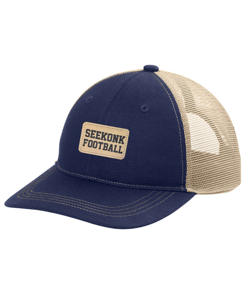 Seekonk Football Unstructured Snapback Trucker Cap with Engraved Patch