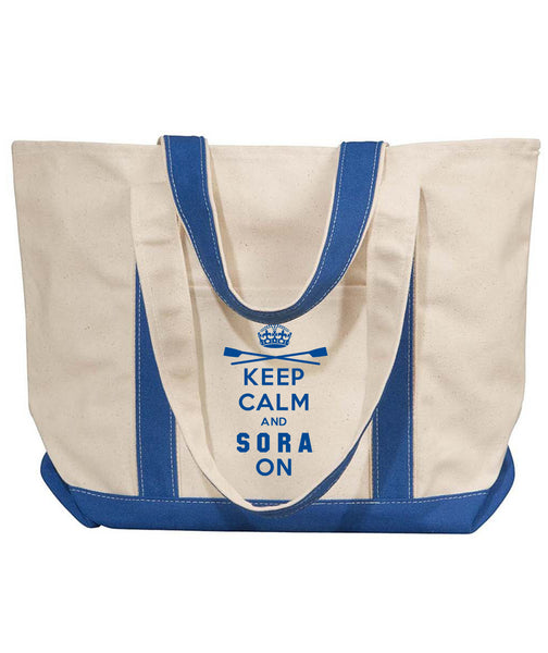 SORA Keep Calm Windward Large Cotton Canvas Tote