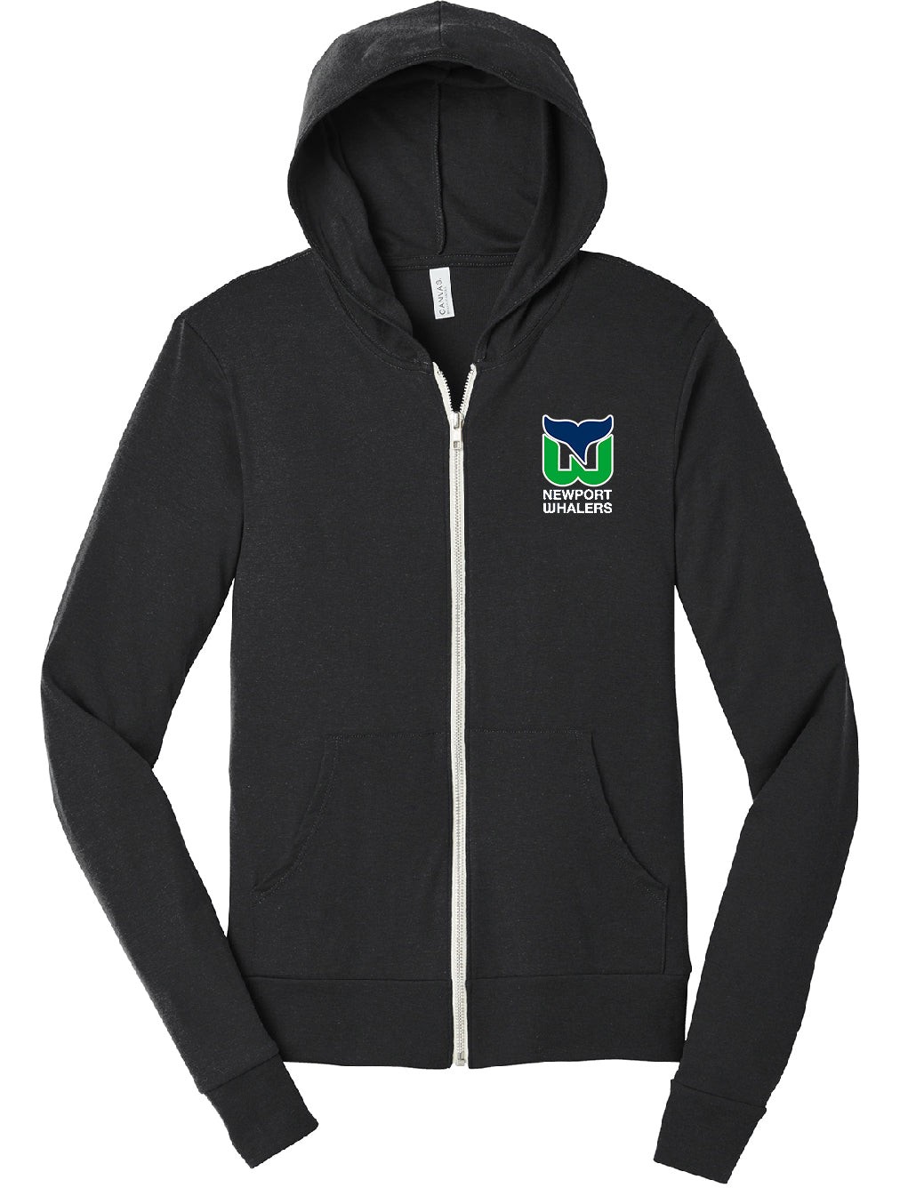 Newport Whalers Unisex Triblend Full-Zip Lightweight Hoodie