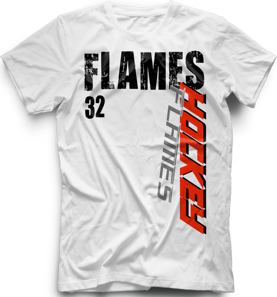 Gulf Coast Flames Slashed T-shirt with Player Number