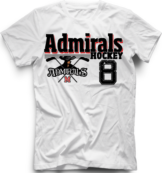 Admirals Old Time T-shirt with Player Number