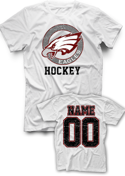 Douglas Eagles Hockey Distressed Name & Number Tee