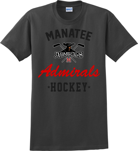 Admirals Hockey Charcoal Gray T-shirt with Player Number