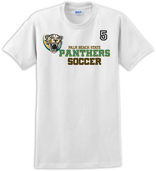 Palm Beach Panthers Soccer Logo T-shirt with Player Number