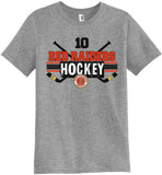 Red Raiders Hockey Cross Check T-shirt with Player Number