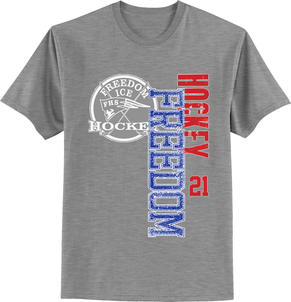 Freedom Hockey Faded Logo T-shirt with Player Number