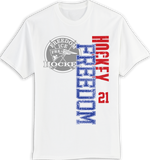 Freedom Hockey Faded Logo T-shirt with Player Number