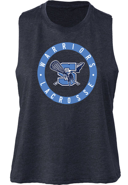 Warriors Lacrosse Ladies Bella Racerback Cropped Tank