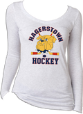Hagerstown Bulldogs Ladies Triblend Wide Neck Tee