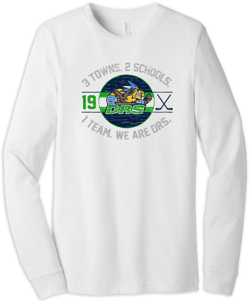 DRS Hockey ONE TEAM Triblend Long Sleeve T-Shirt w/ Player Number