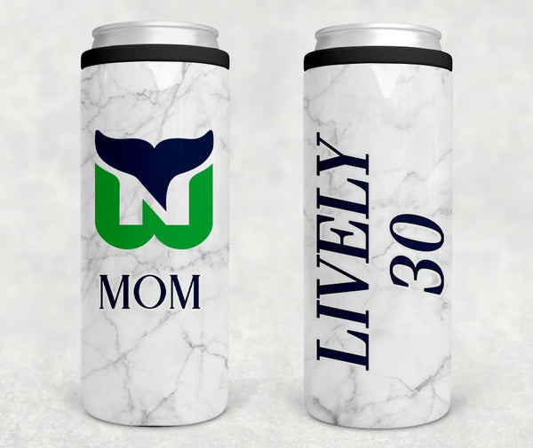 Marble Hockey Mom Can Cooler (with logo) - ANY TEAM/COLORS