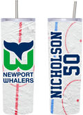 Custom Whalers Hockey 20 oz Skinny Tumbler with Straw