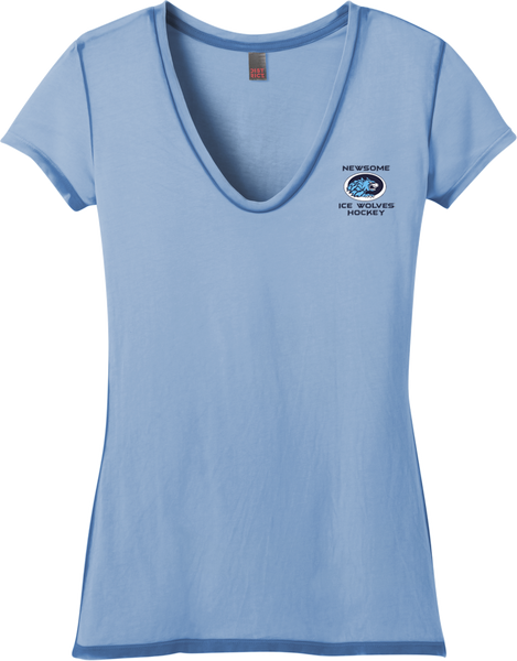 Newsome Faded Rounded Deep V-Neck Tee
