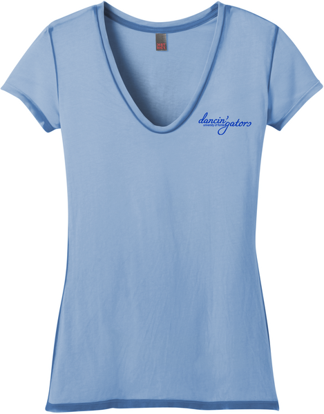 Dancin' Gators Embroidered Rounded Deep V-Neck Tee