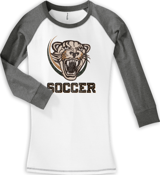 Palm Beach Panthers Soccer Distressed 3/4 Sleeve Raglan T-Shirt
