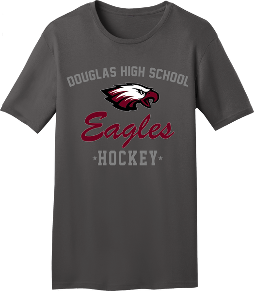 Eagles Hockey Charcoal Gray T-shirt with Player Number